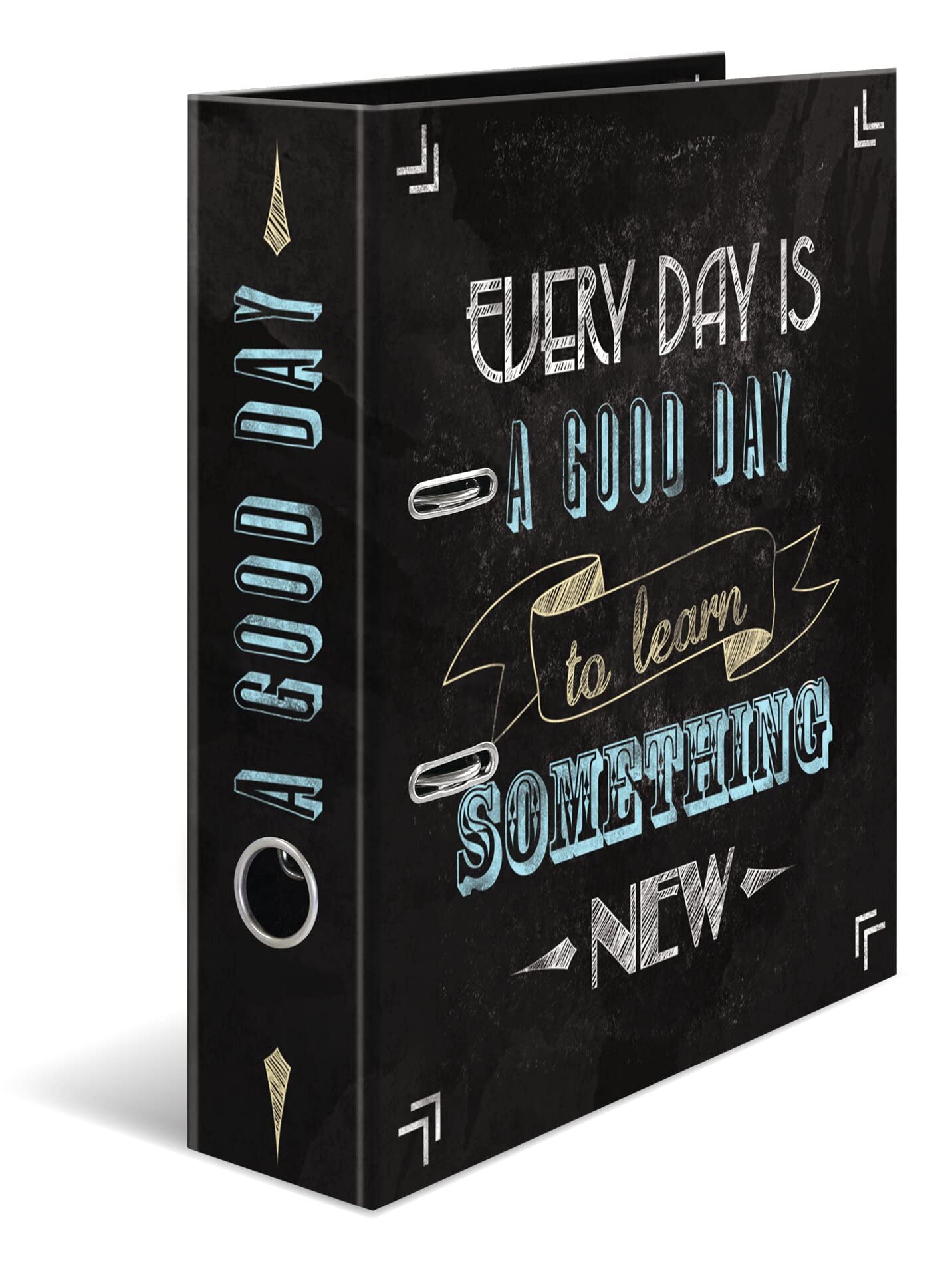 HERMA 7075 Folder A4 Shabby Chic Good Day, Pack of 10, 7 cm Wide, Cardboard Lever Arch File with Inner Print for School and Office, Sturdy Children's Ring Binder Set Made of Cardboard for Boys and