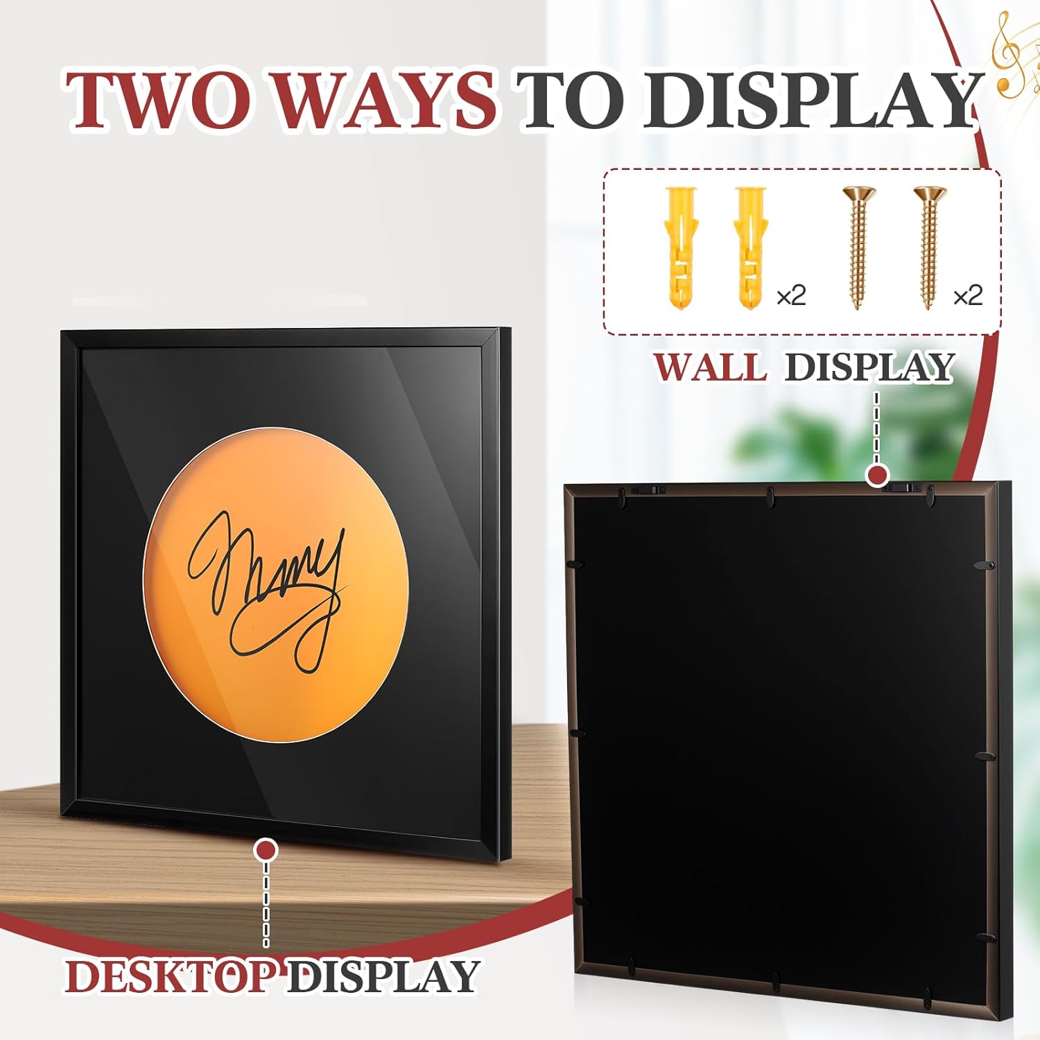 Drum Head Display Frame Wall Mount Wooden Drum Head Display Case Cabinet W/98% UV Acrylic Door Lockable Rack Storage Shadow Box for Collection Musician Collector Memorabilia (12" Drumhead)