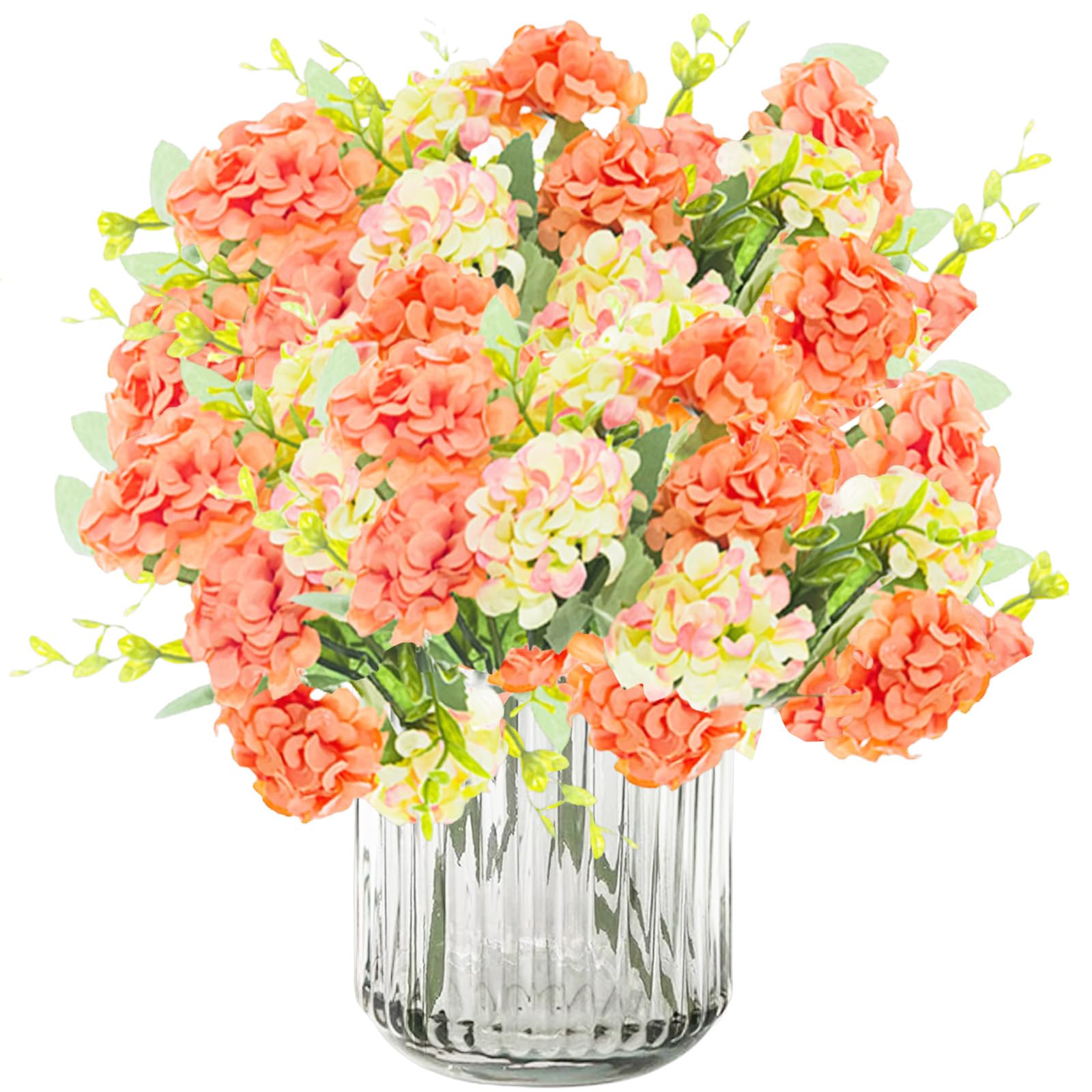 astylishome Faux Flower Arrangements Artificial Hydrangea Flowers Bouquets Decorative Faux Ball Flowers Silk Fake Chrysanthemum Plants for Indoor Outdoor Garden Floral Arrangement 4221