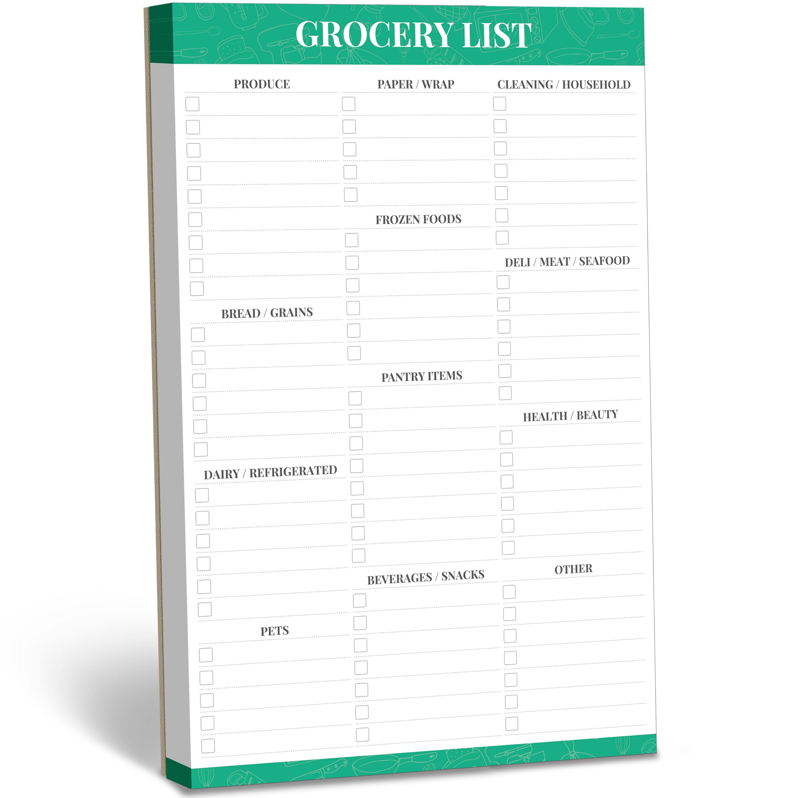 Hebayy 90 Sheets Grocery List Magnet Pad, Organized List for Quick and Easy Shopping, Magnetic Notepad with Shopping List Categories and Blank Grocery