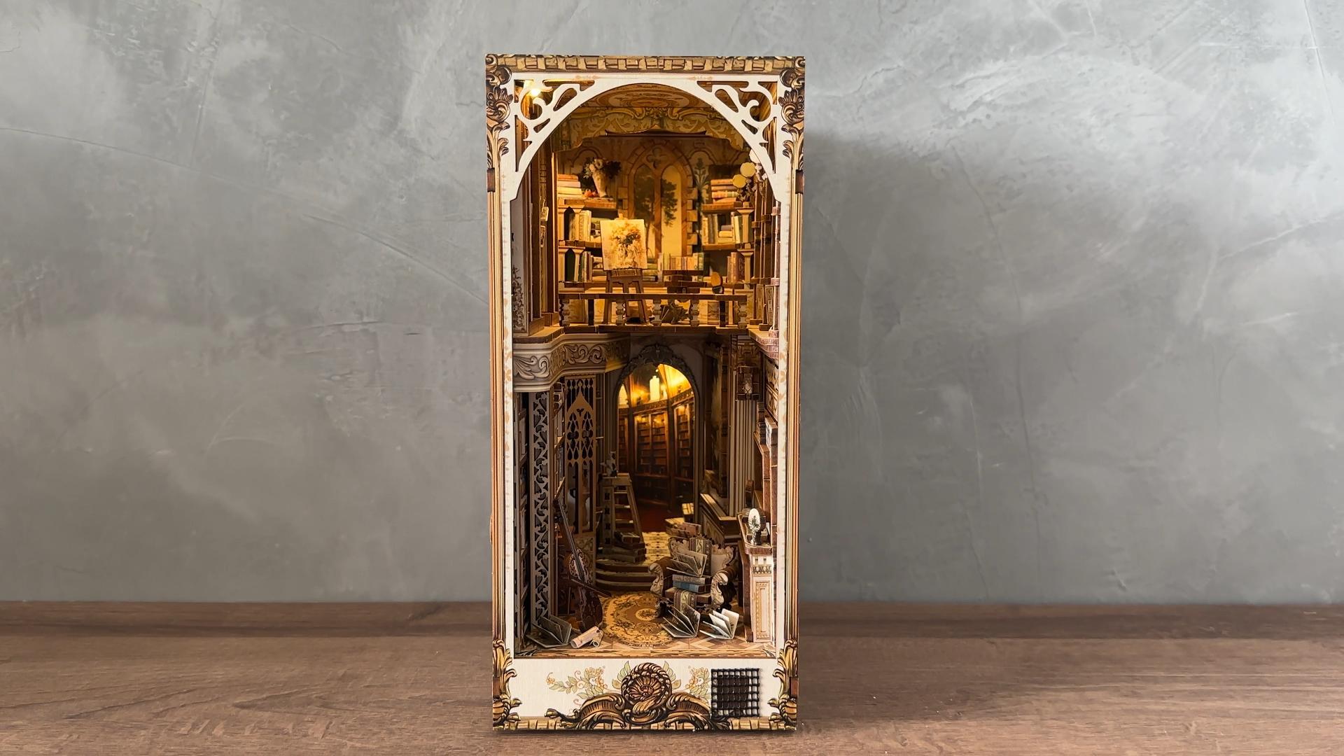 Amazon.com: Fifijoy Book Nook Kit, DIY Miniature Dollhouse Kit Book Nook,  3D Wooden Puzzle Bookends for Bookshelf Insert Decor with LED Light for  Teens and Adults (Baroque Dreams) : Toys & Games