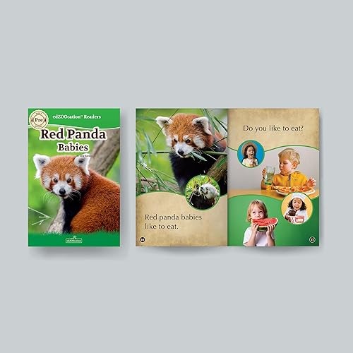 Miniatura 4 de Wildlife Tree Paquete de animales de zoológico de panda rojo de peluche de 12 pulgadas con libro de pre-lectura, juguete educativo y juego de libros