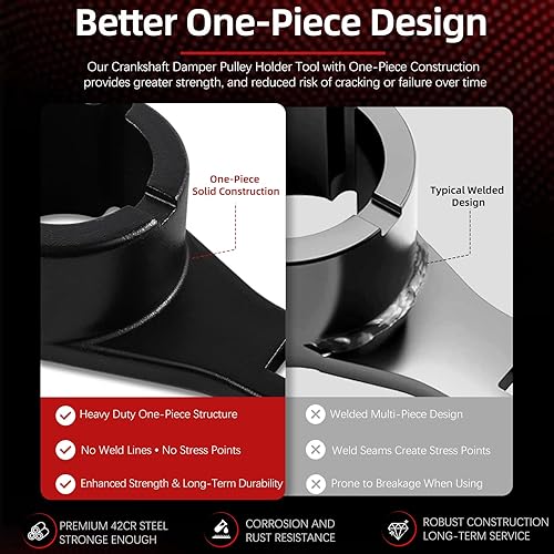 Miniatura 5 de Sunluway Para ToyotaLexus Cigüeñal Amortiguador Polea Soporte Herramienta para 3.0L 3.3L V6, 4.0L 4.3L 4.7L V8 Herramienta de Polea de manivela de