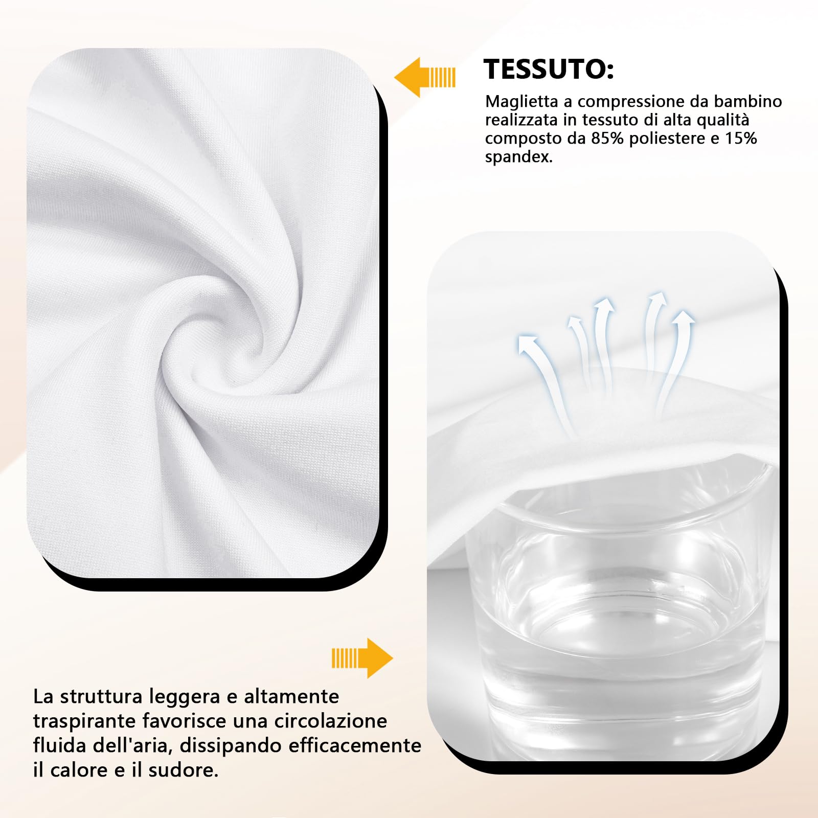 Maglietta a Maniche Corte per Ragazzi Maglia a Compressione da Bambino Sportiva Camicie a Manica Corta Asciugatura Rapida e Traspirante Intimo Allenamento Base Layer per Calcio Corsa