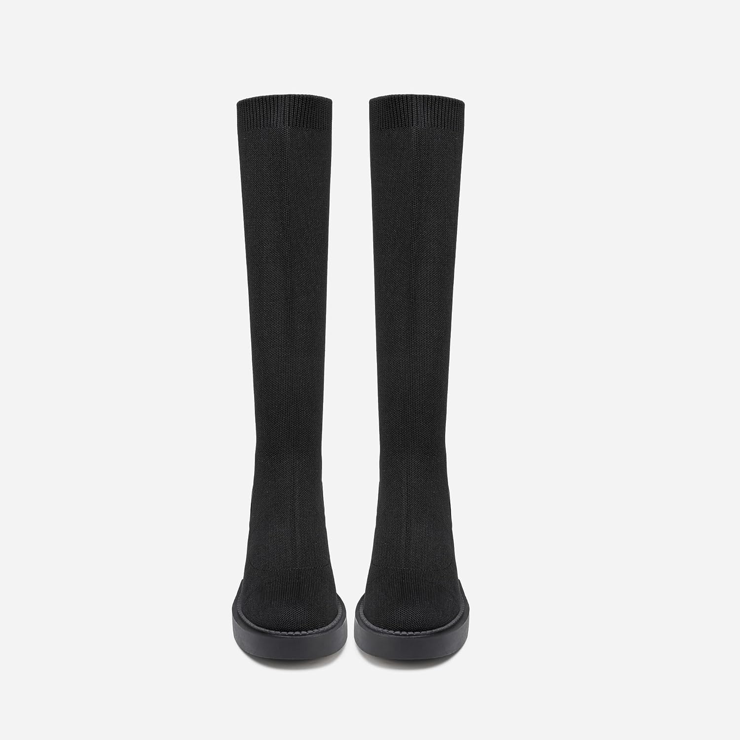 NEWBELLA Women's Knee High Sock Boots - Platform Chunky Heel Slip-On Boots for Streetwear & Casual Outfits - Image 4