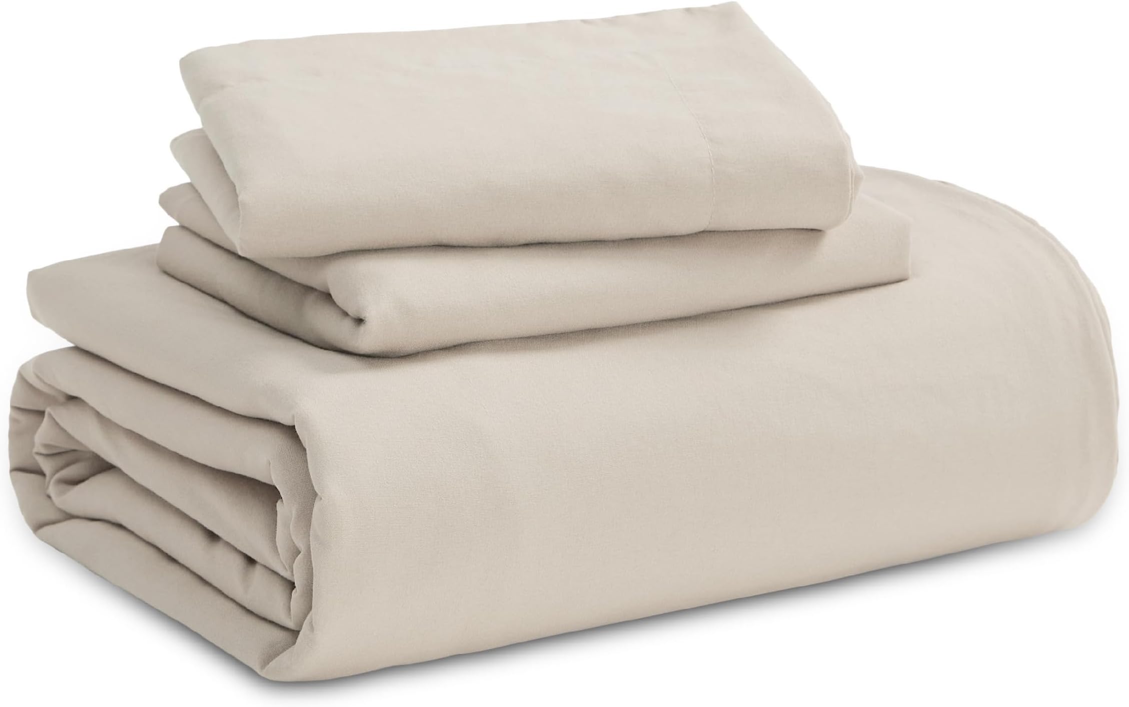 Bedsure Duvet Cover Queen Size with Fitted Sheet - 4 Pieces Prewashed Cotton-Like Extra Soft Bedding Set, Includes 1 Duvet Cover 90x90 Inches with Zipper Closure, 2 Pillow Shams, 1 Fitted Sheet, Linen