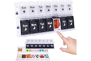 HRX Weekly Push-Button Child-Resistant Pill Organizer