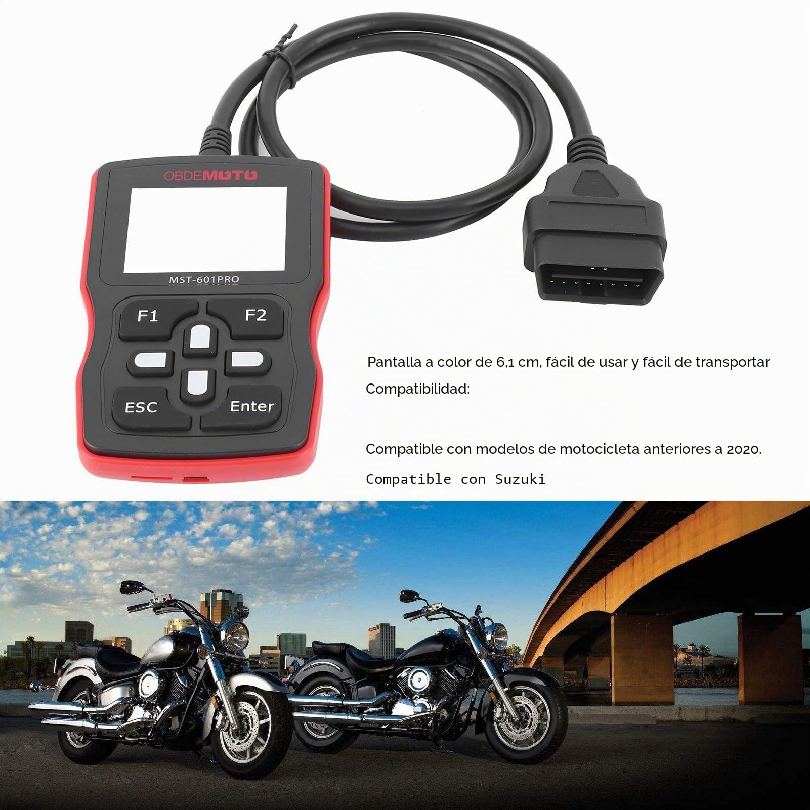 Escáner de Motocicleta, Detector de Fallas ABS, Lector de Código OBD2, Herramienta de Diagnóstico Automotriz