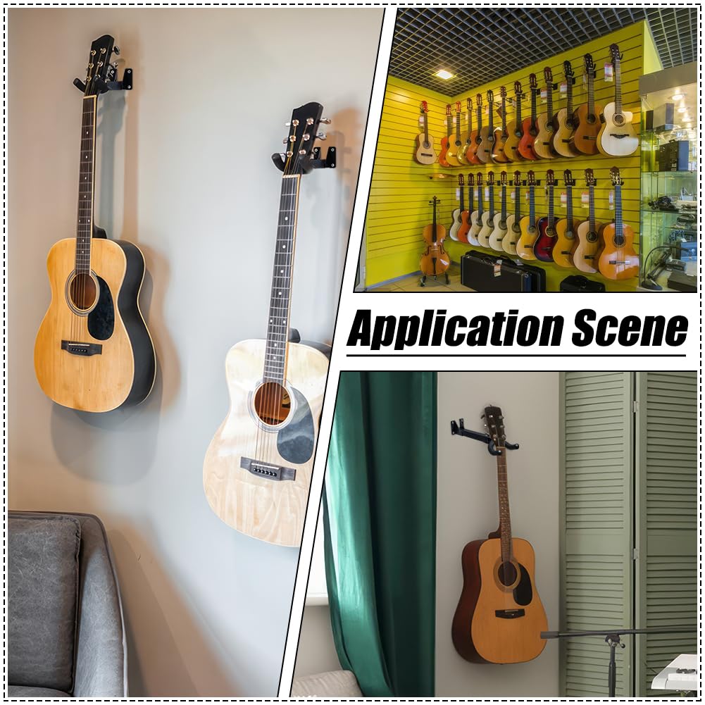 12 Stück Gitarrenhaken Verstellbare Gitarren Wandhalterung Mit Haken Und Schrauben Basszubehör Für Musikgeschäfte Spielzimmer Bars Und Proberäume