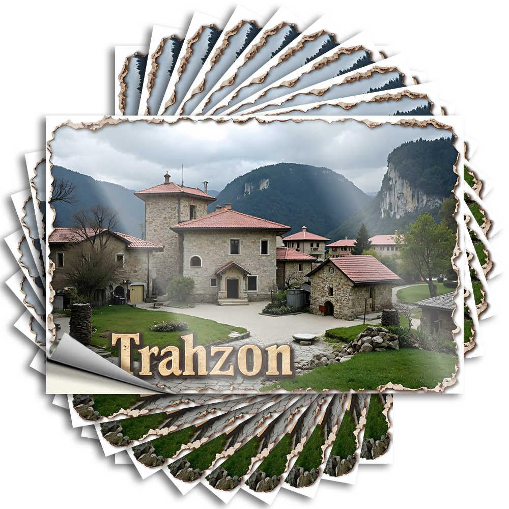 Trahzon: A Picturesque Village Nestled in The Mountains Garage Accent - Home Bar Decor Lettering Sticker Self Adhesive Sticker(12X18CM)