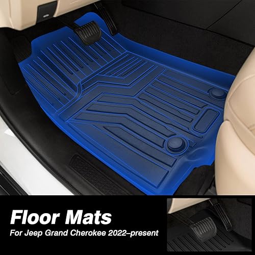 Miniatura 2 de KUST Alfombrillas para Jeep Grand Cherokee 2022, 2023, 2024 (el más nuevo Grand Cherokee) para todo tipo de clima, ajuste personalizado,