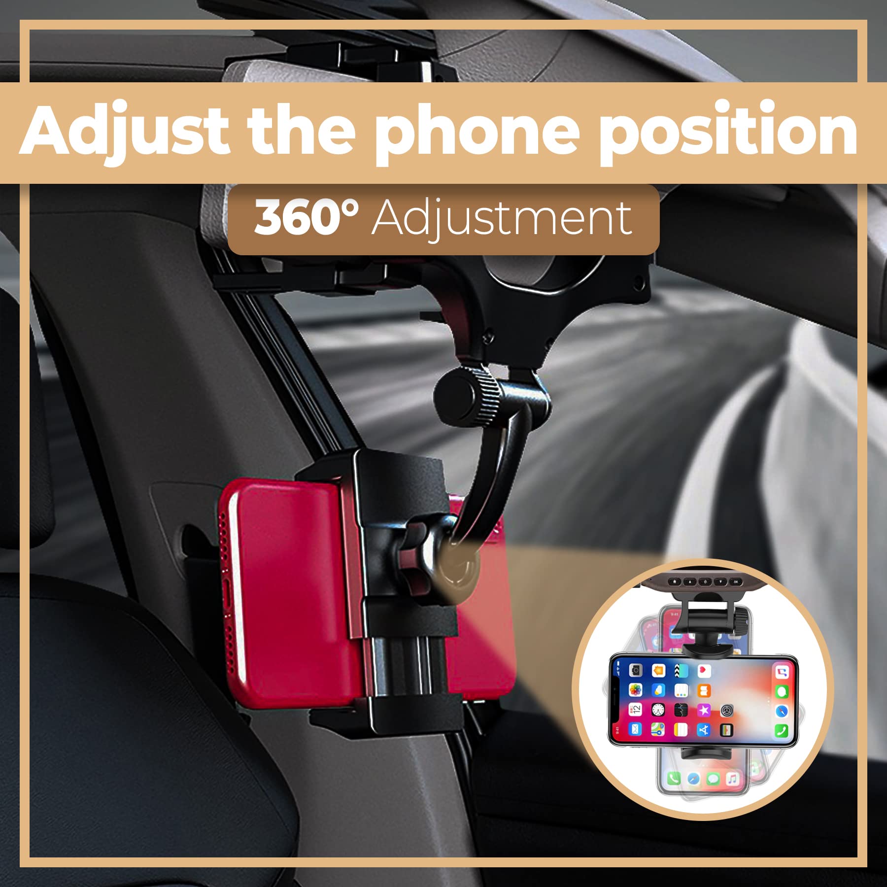 Support universel pour voiture, Support de rétroviseur