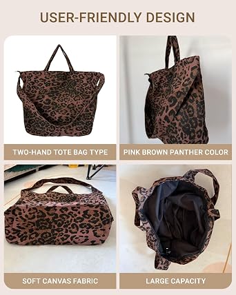 Leopard Print Hobo Bag - Large Capacity Slouch Tote for Women, Lightweight & Durable, Perfect for Work/Travel, Stylish Shoulder Bag for Daily Use