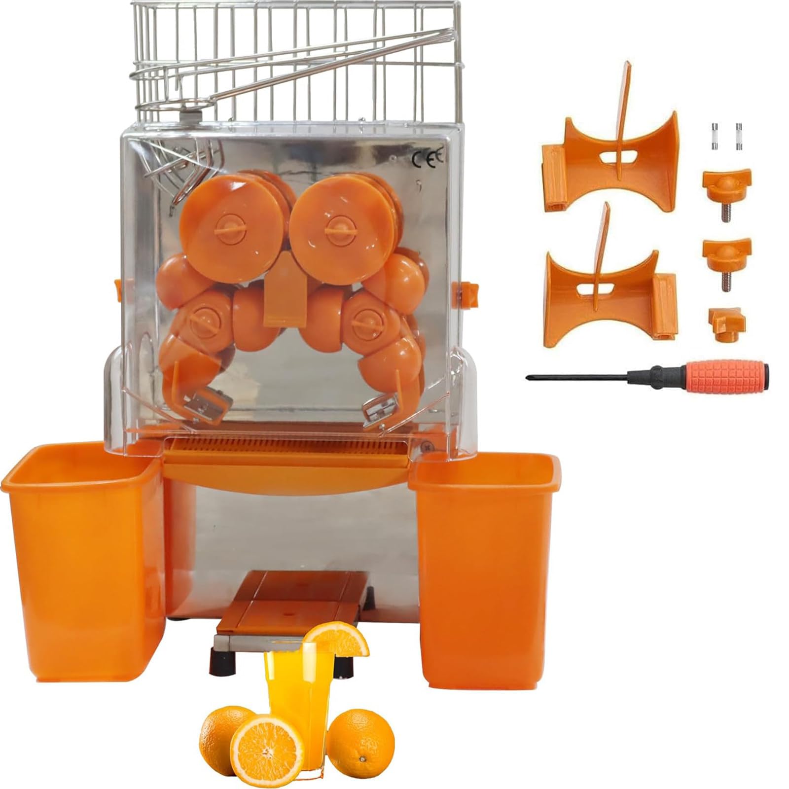 Commercial Orange Juicer Machine Auto Peel Filter System 30 Oranges Min 2 Collecting Buckets Removable for cleaning pure