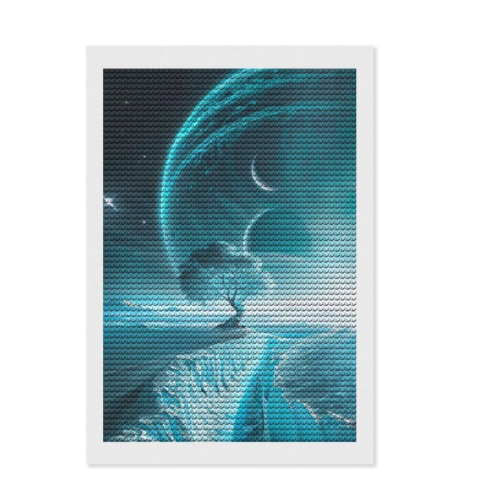Junmoney Frozen Frontier Full Drill Diamond Painting Kit 8"x12", Enjoyable At-Home Hobby, Creative Leisure Activity, Cosy Home Accent