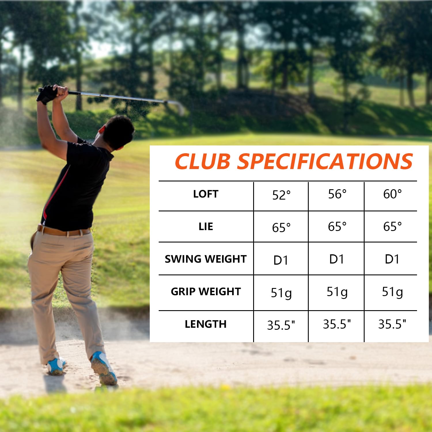 MAZEL Herren-Golfkeile, 48/50/52/54/56/58/60 Grad, rechte Hand, Sandkeil, Lobkeil, einzelner Golfschlägerkeil, gefräste Schlagfläche für maximalen Spin