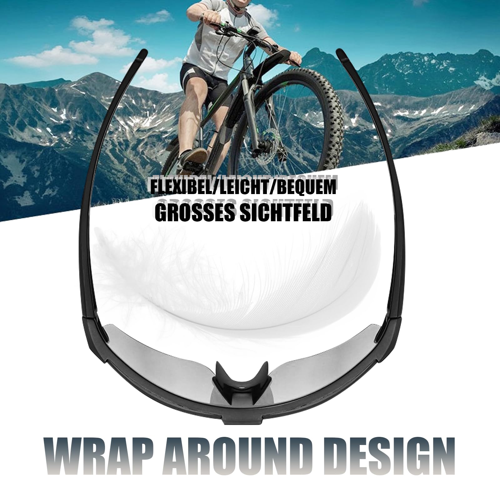 BDSHUNBF 2 Cycling Glasses, Sports Sunglasses - Image 4