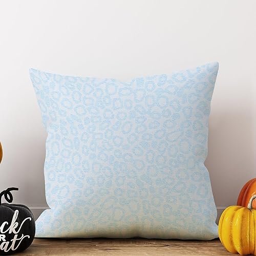 Miniatura 7 de Zyadsinoudor Blue Cheetah Leopard Print Throw Pillow Cover Wildlife Jungle Cushion Cover 24x24in Decorative Pillow Home Cotton Linen Elegant Cushion