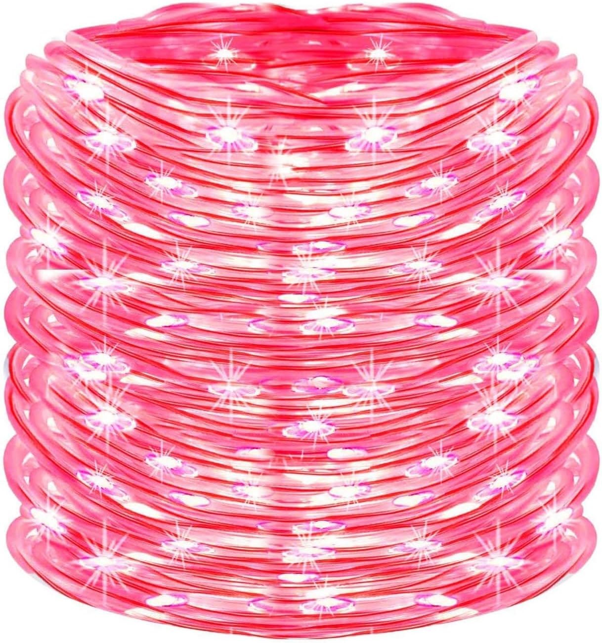 Plug in Rope Lights,200 LEDs 72ft Waterproof Outdoor String Lights, Warm White Steady Light Copper Wire for Garden, Fence, Party, Wedding Decoration (red)