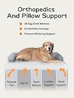 Vista 3 de Cama ortopédica extra grande para perros impermeable: cama de espuma viscoelástica para perros XL y extra grandes, sofá sofá, lavable con funda Azul