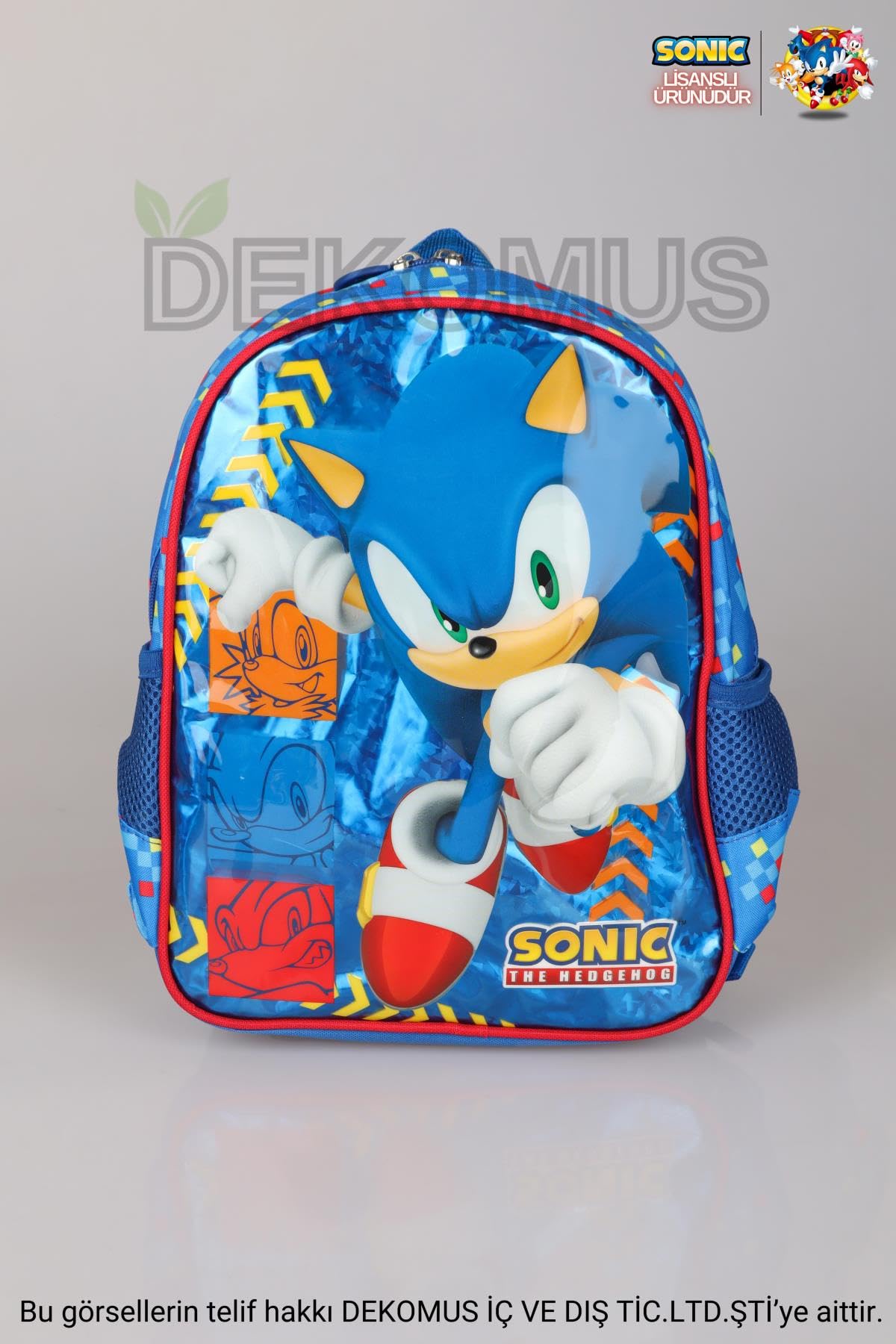 Sonic Yeni Sezon Lisanslı Tek Bölmeli Küçük Boy 32 cm Anaokul Çantası