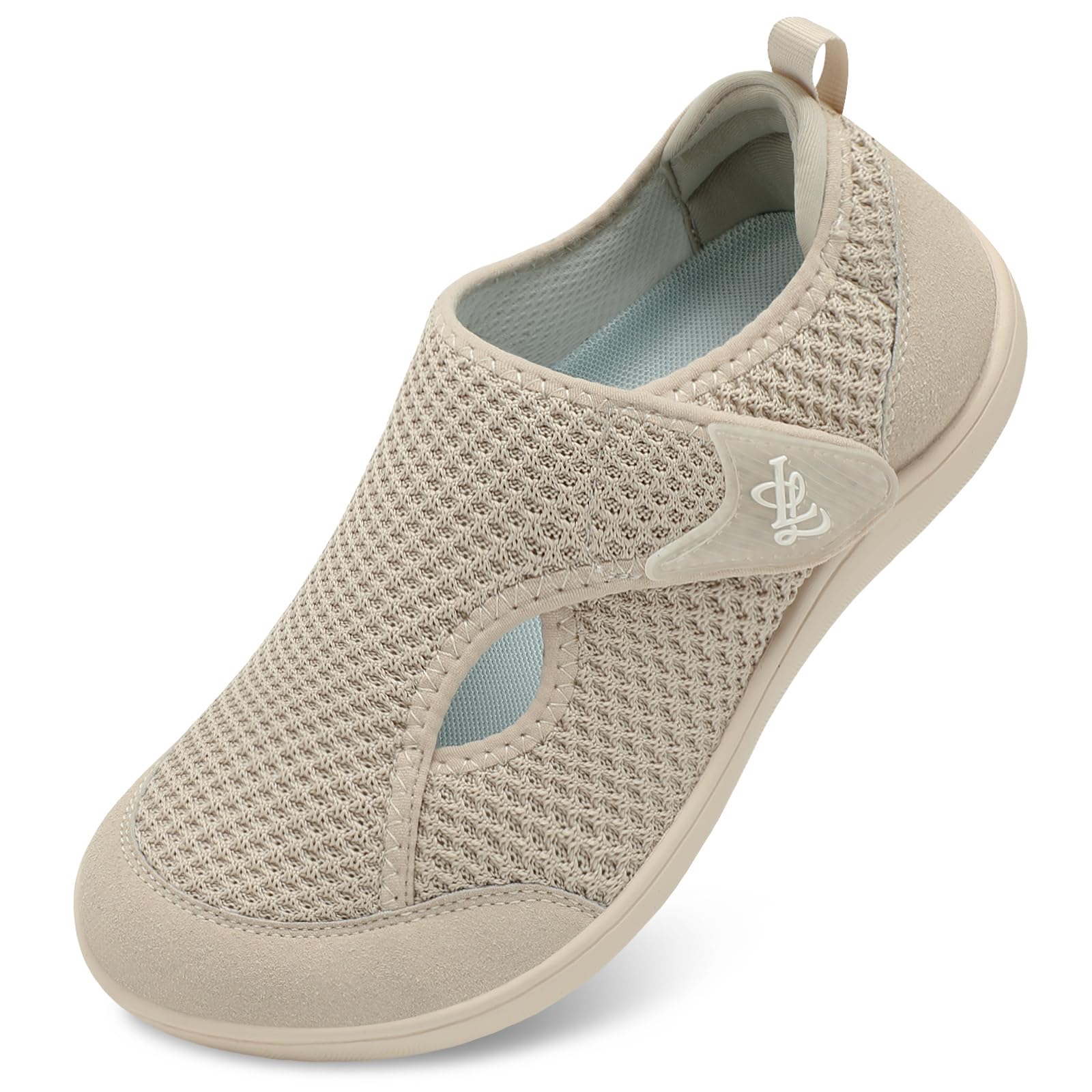 LeIsfIt Womens Wide Diabetic Shoes Adjustable Barefoot Walking Shoes Breathable Zero Drop Sneakers for Wide Width Arthritis Edema Feet