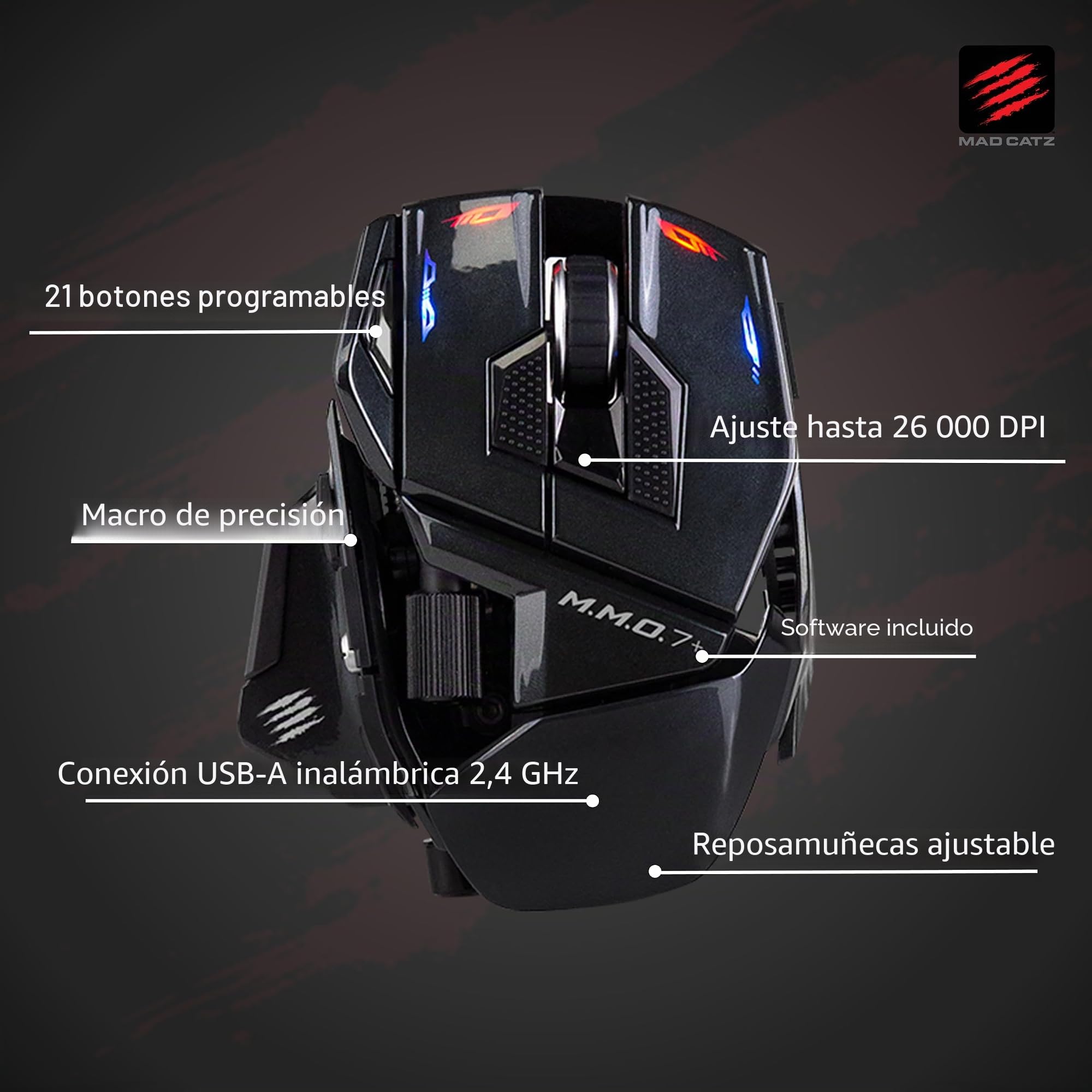 MadCatz M.M.O. 7+ Black Wireless Gaming Mouse