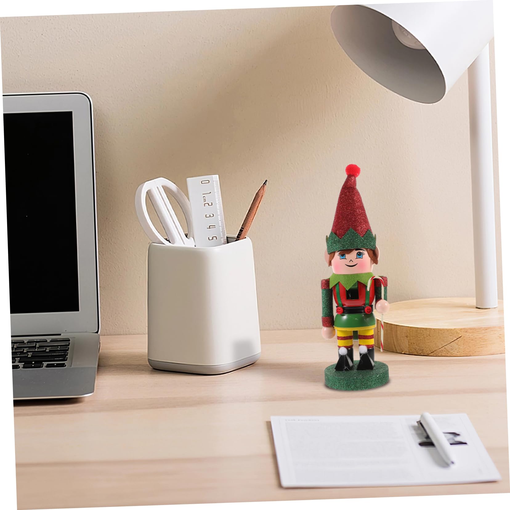 SOIMISS Adorno Navideño De Cascanueces De Madera Figura De Cascanueces para Decoración De Escritorio Obsequio De Navidad