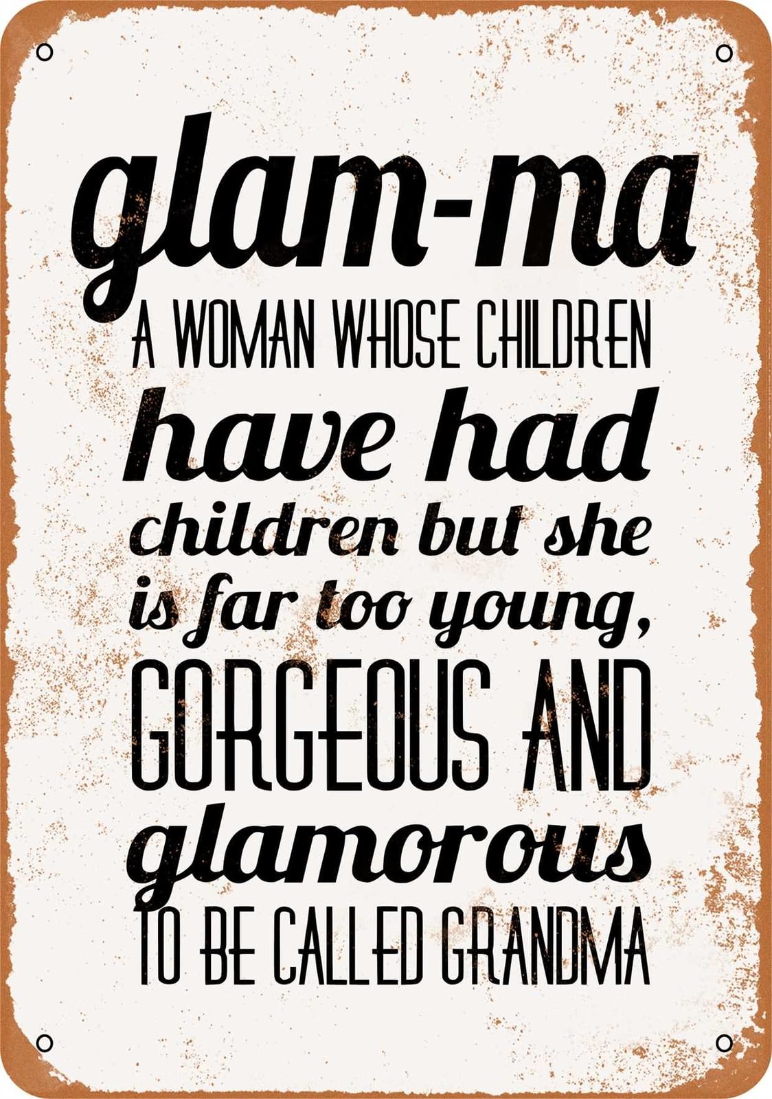 Miaomansenstore Metal Sign - Glamma Grandma - Vintage Look Home Decor