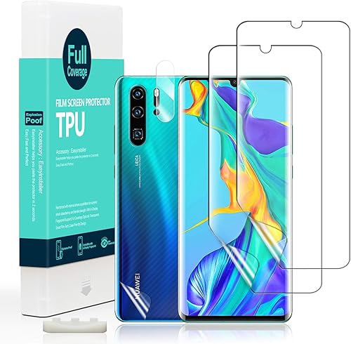 Ibywind Protector de pantalla para Huawei P30 Pro, con 2 películas de TPU flexible, 1 protector de lente de cámara, 1 película de fibra de carbono