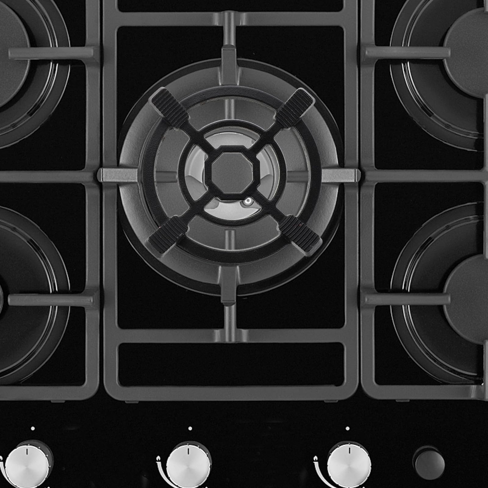 BESPORTBLE Reductor de rejilla para cocina de gas, para estufa, cocina a fuego lento, cafeteras, cafeteras, sartenes y utensilios de - Soporte para rejilla de color negro