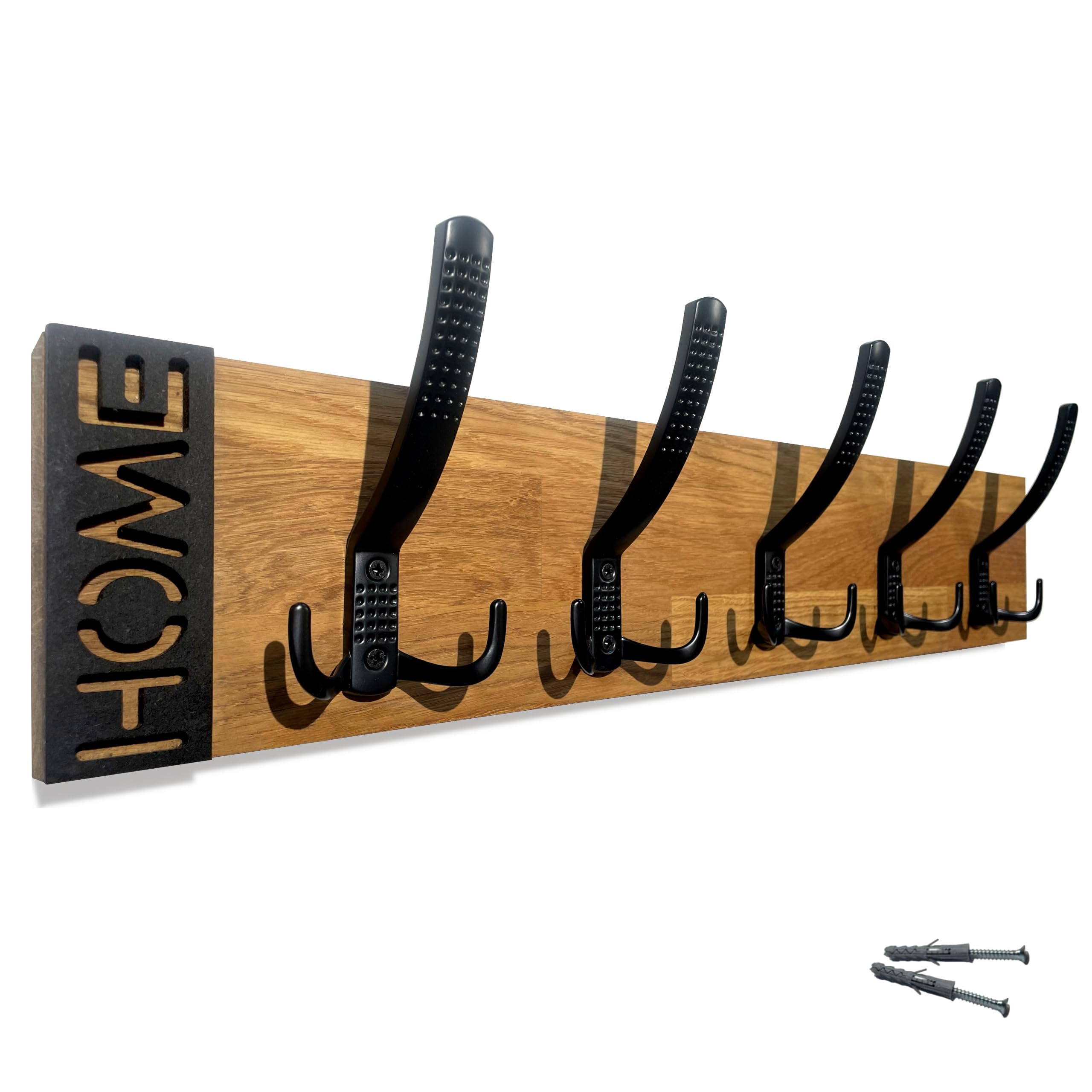 Patère murale chêne 60 cm FLEXISTYLE à lamelles pour entrée moderne
