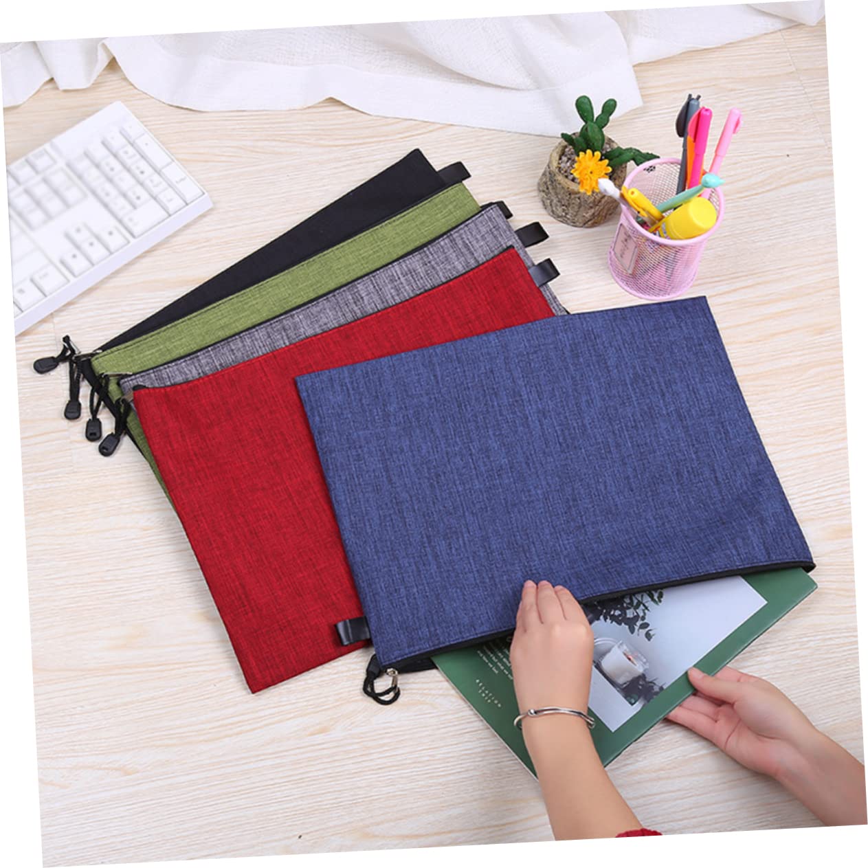 NUOBESTY 10 Tasche Portadocumenti Con Cerniera Oxford Per Documenti Organizer Per La Scuola