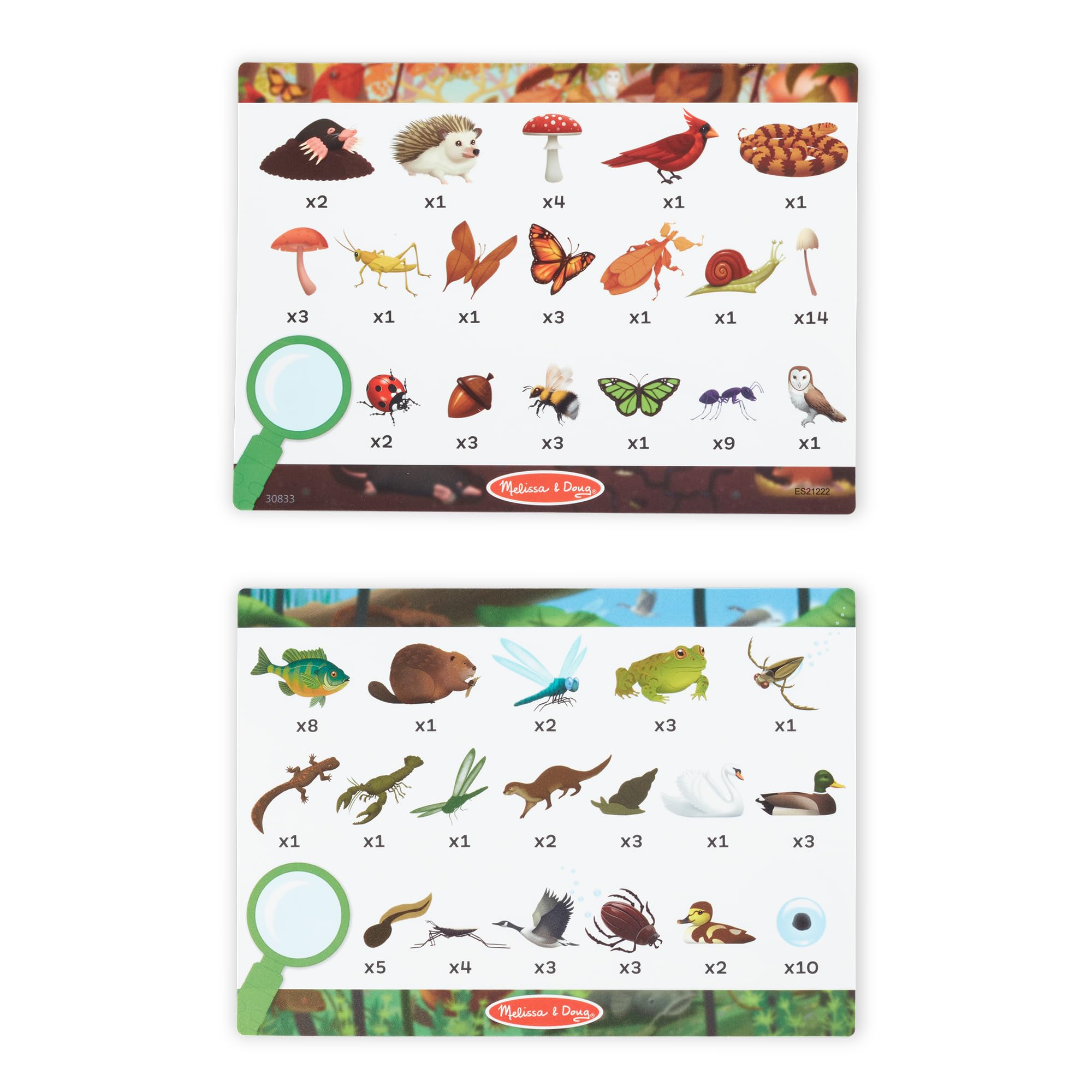 Melissa & Doug Let’s Explore Puzzle de Sol Double Face Cherchez et Trouvez, 48 pièces géantes en Carton, 2 Puzzles différents, Jouet d'éveil et de développement, 3+, Cadeau pour garçons ou Fille