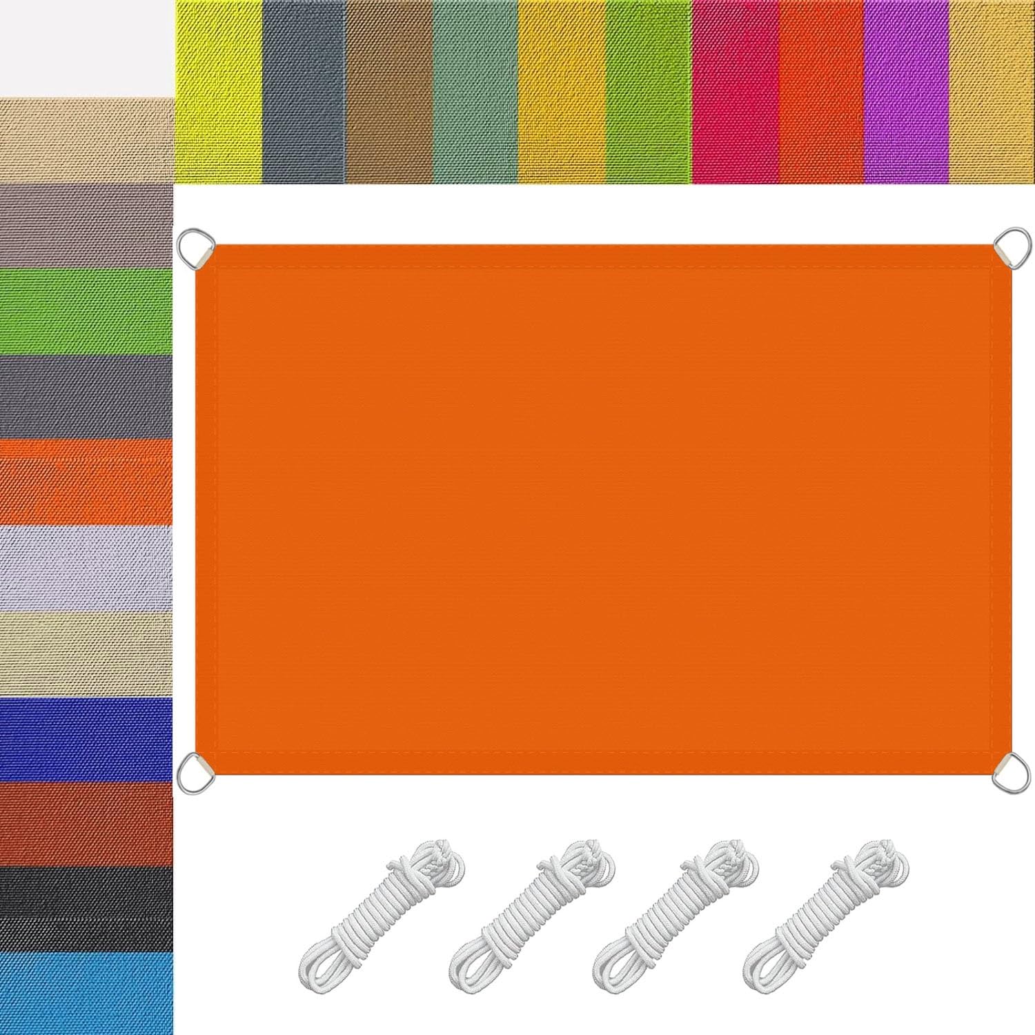 Voile d'ombrage pour jardin carré 7x9m créant un salon d'été ombragé