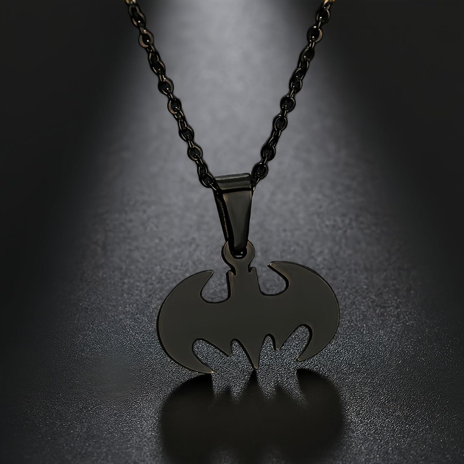 Women's Men' Lightweight Surgical Stainless Steel Bat Pendant Necklace Bat Charm Insect Necklace - Image 2