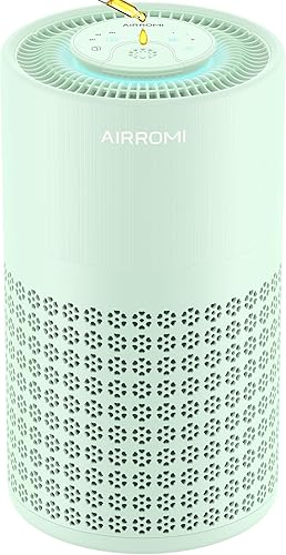 Miniatura 18 de Purificador de aire AIRROMI para dormitorio con filtro HEPA 3-en-1, purificador de aire para mascotas para el hogar con olor a orina de gato, cubre