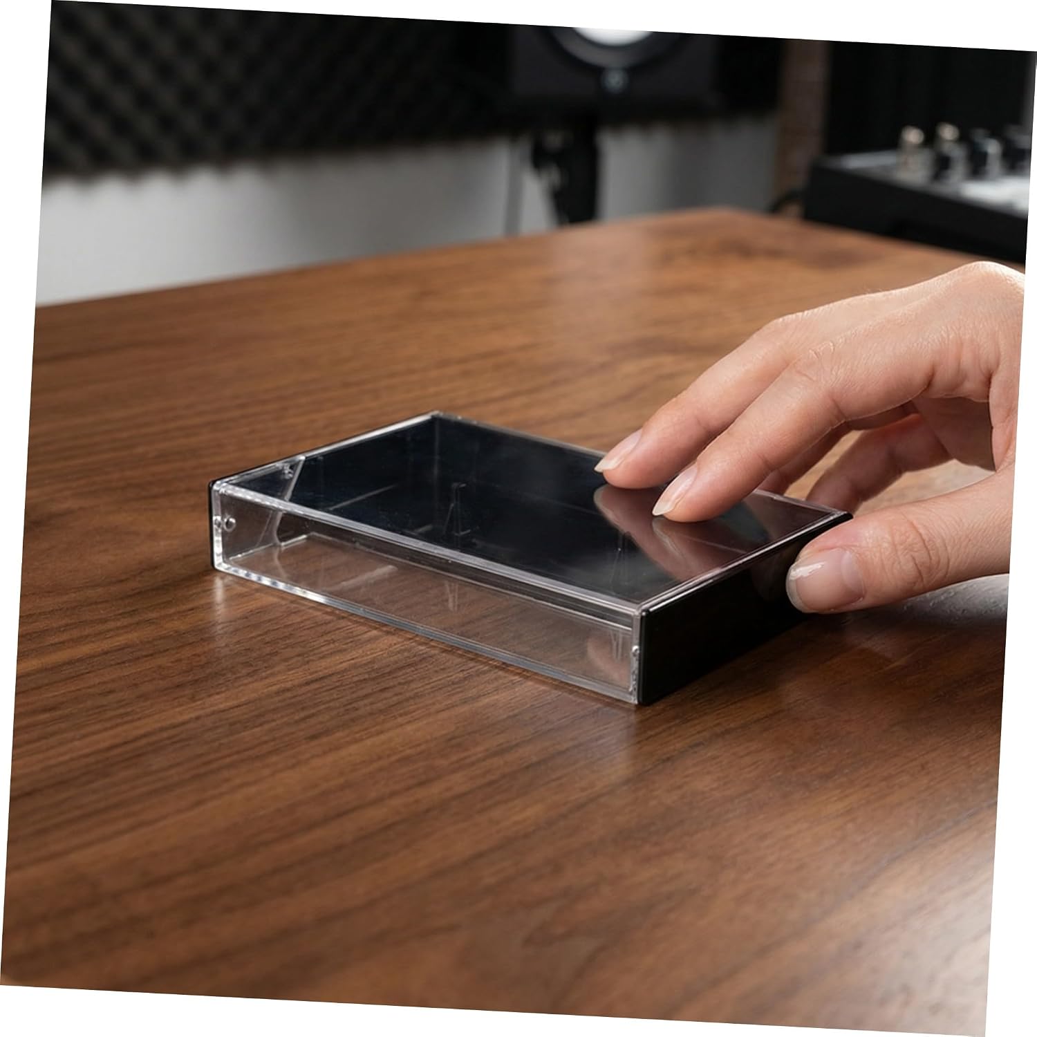 18pcs Cassette Tape Storage Box Plastic Cassette Tape Holder Organizer for Audio Recording Media Storage and Display Case for Home and Office