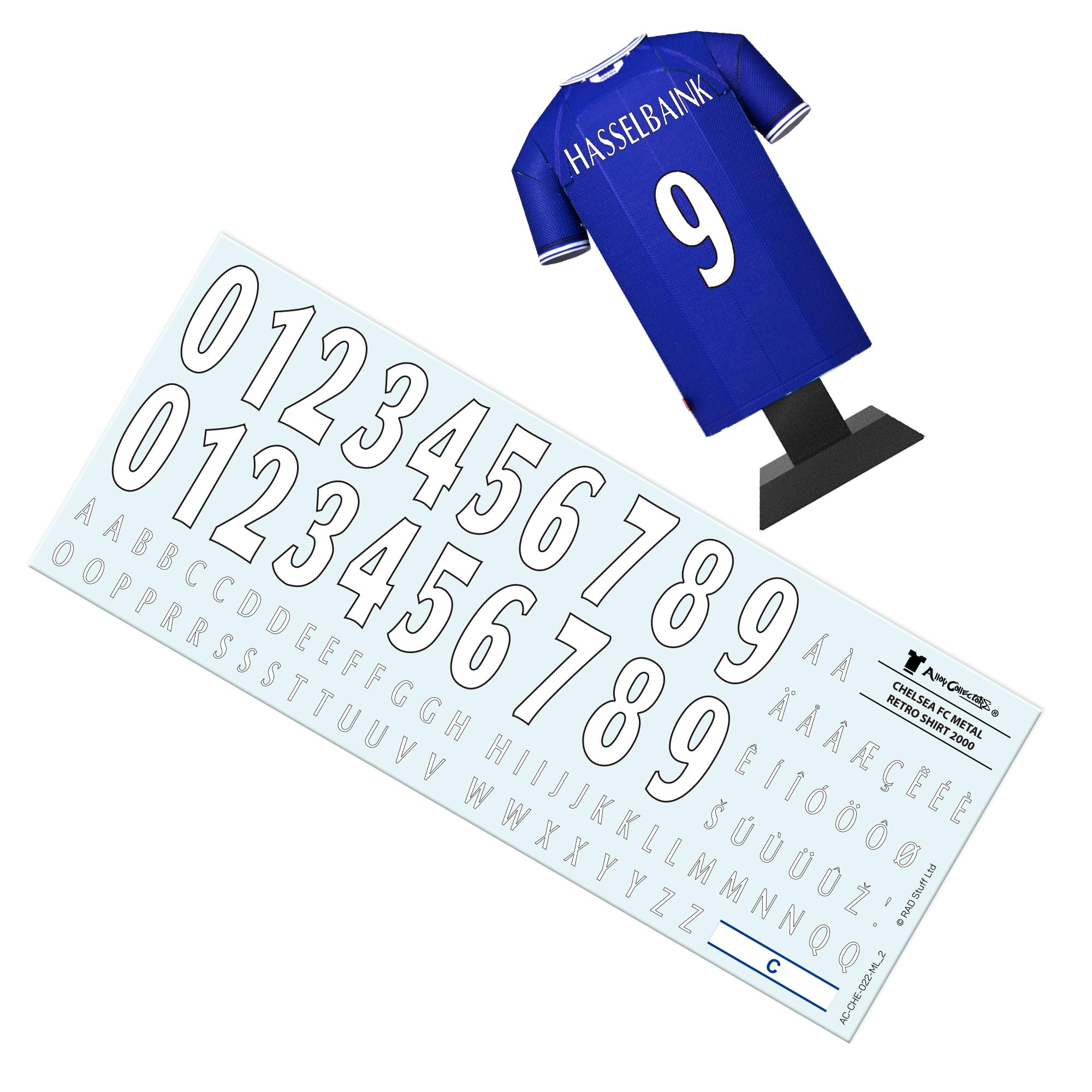 Chelsea FC 2000/01 Retro Metal Football Shirt, Officially Licensed Miniature Alloy Replica Jersey Collectible Display Gift - Image 4