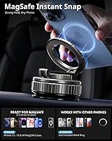 Vista 5 de UBeesize 2025 Upgraded 360° Magsafe Vacuum Magnetic Car Phone Holder [108+LBS Strongest Suction&3000gf Dual-Lock Nano Gel] Dashboard & Windshield