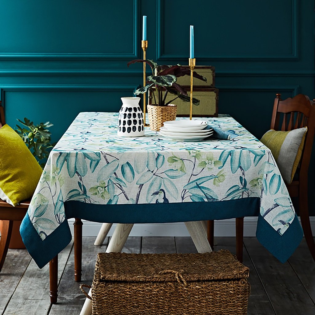 Nappe tissu coton et lin rectangle pour sublimer vos repas de famille