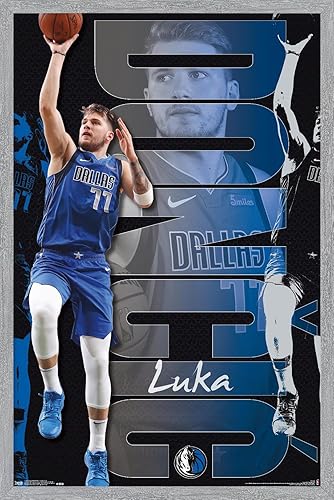Miniatura 6 de Trends International NBA Dallas Mavericks - Póster de pared de Luka Doncic 19, 22.375 x 34 pulgadas, paquete de póster y montaje prémium