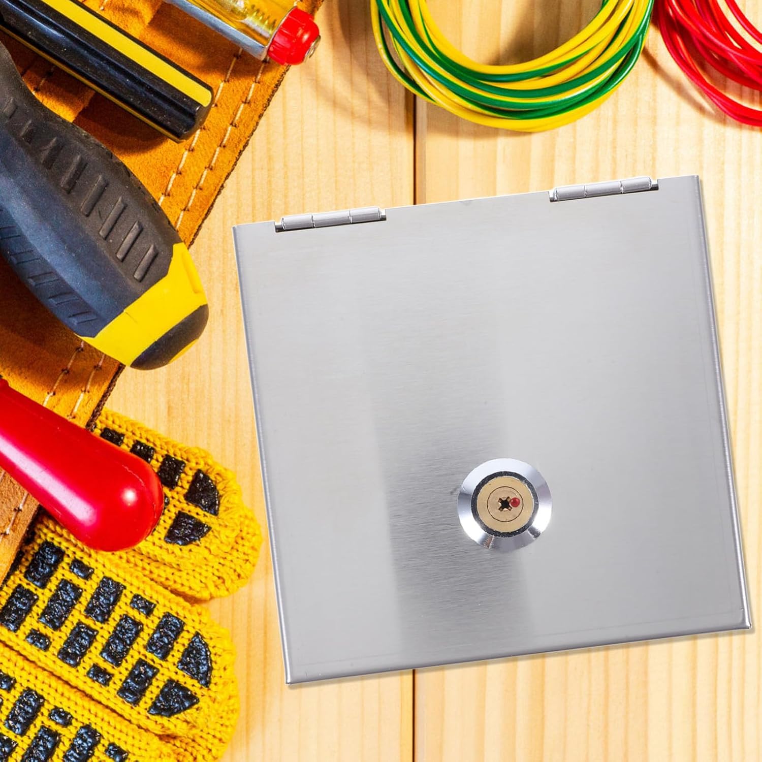 Uonlytech Stainless Steel Outdoor Socket Box Lockable Electrical Outlet Cover Weatherproof Outlet Protector