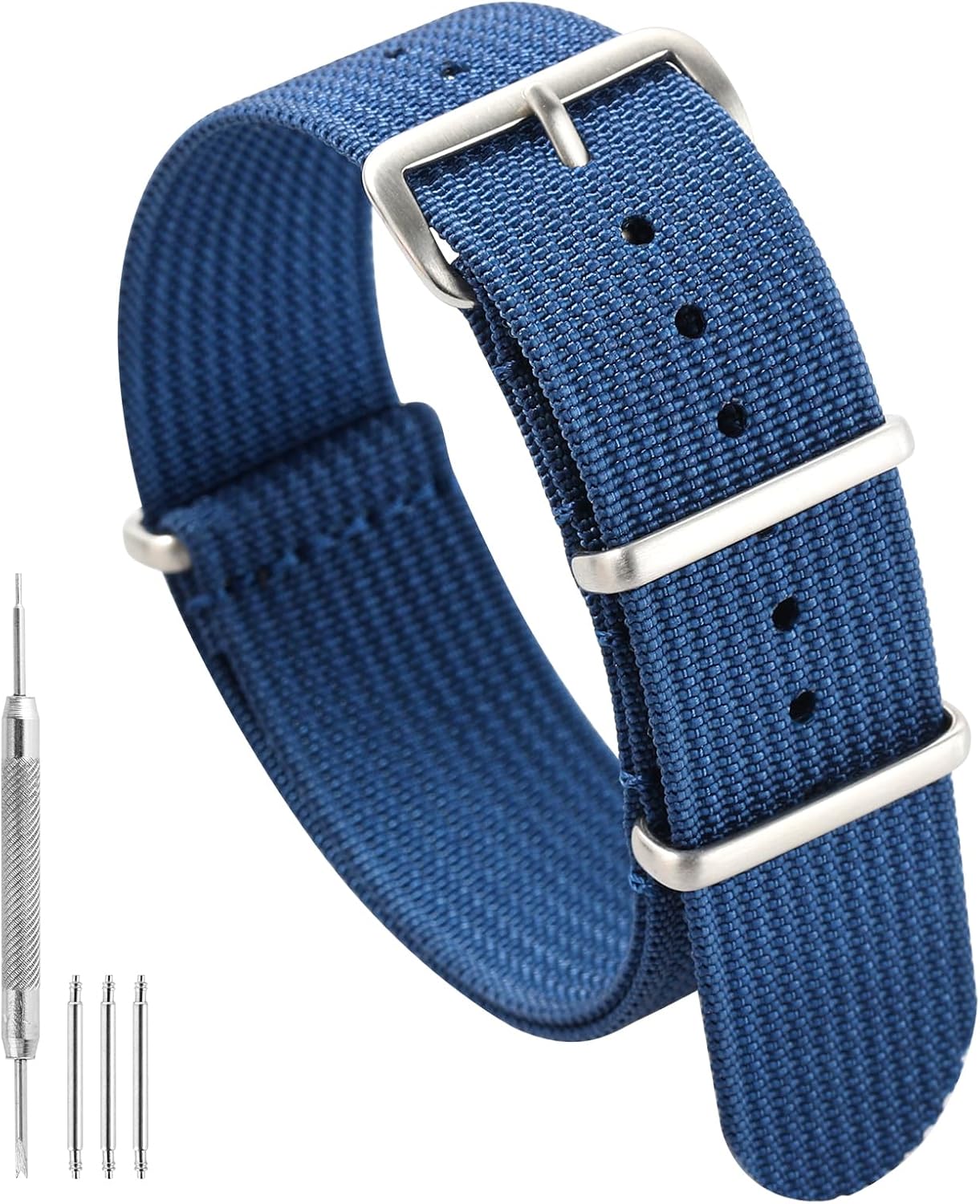 TACTICAL FROG Nylon Watch Band 18mm 19mm 20mm 22mm, Waterproof Military Watch Straps Replacement for Men Women, With Stainless Steel Buckle