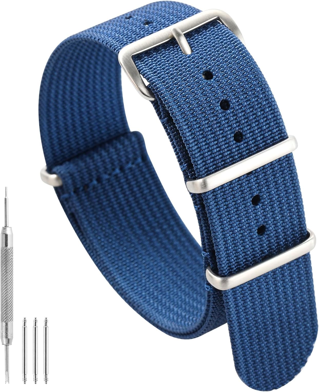 TACTICAL FROG 18mm 20mm 22mm Watch band with Stainless Steel Buckle, Waterproof Nylon Watch Strap for Men & Women