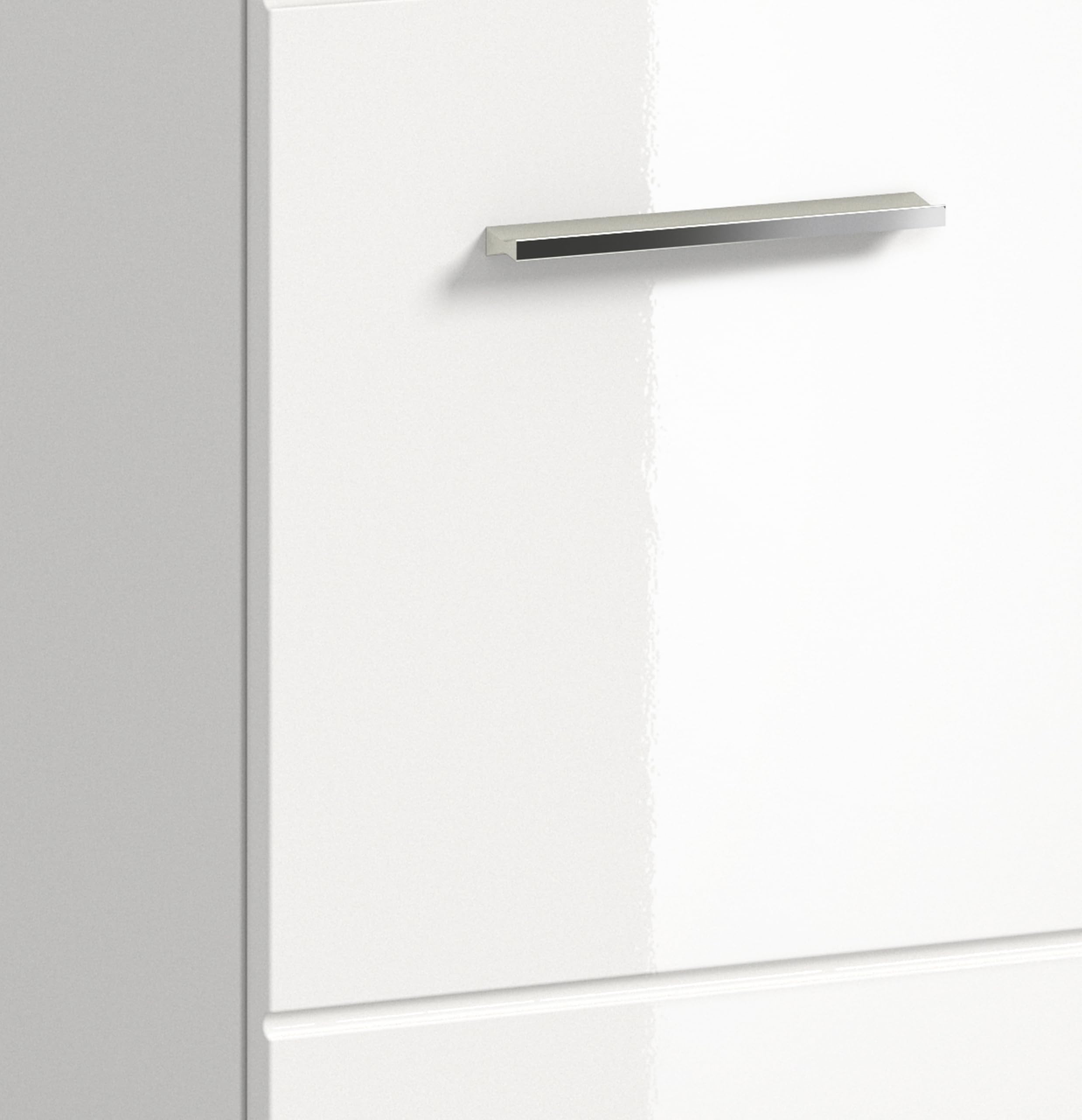 xonox.home – 2 TLG. Badezimmerkombination Ice 60x185x46 cm in Korpus weiß Nachbildung und Front weiß Hochglanz – Hochwertige Badmöbel-Kombi – modern – Bild 7