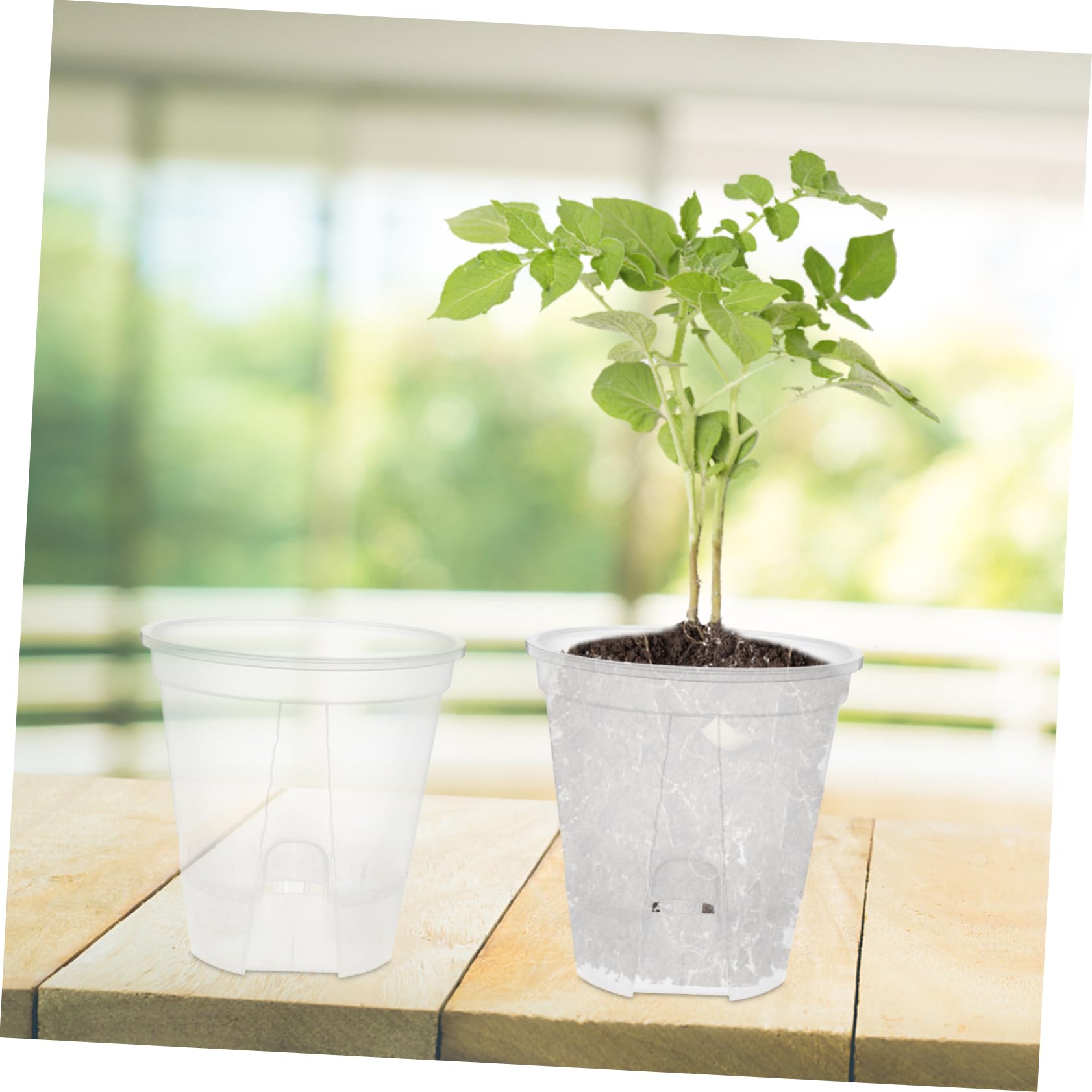 Happyyami 6pièces Pots De Fleurs Plastique Transparent avec Drainage Autonome pour Plantes Intérieur Pots Respirants Idéaux pour Orchidees Et Fleurs Design Léger Et Pratique