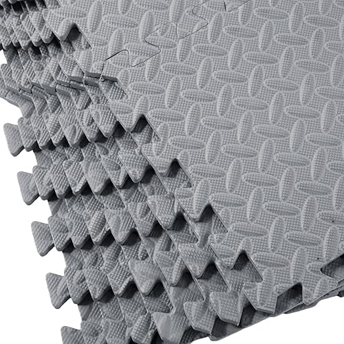 Miniatura 10 de Shihanee 16 unidades de azulejos de espuma para bebé de 11.81 x 11.81 pulgadas, tapetes de espuma a granel con bordes entrelazados para niños,