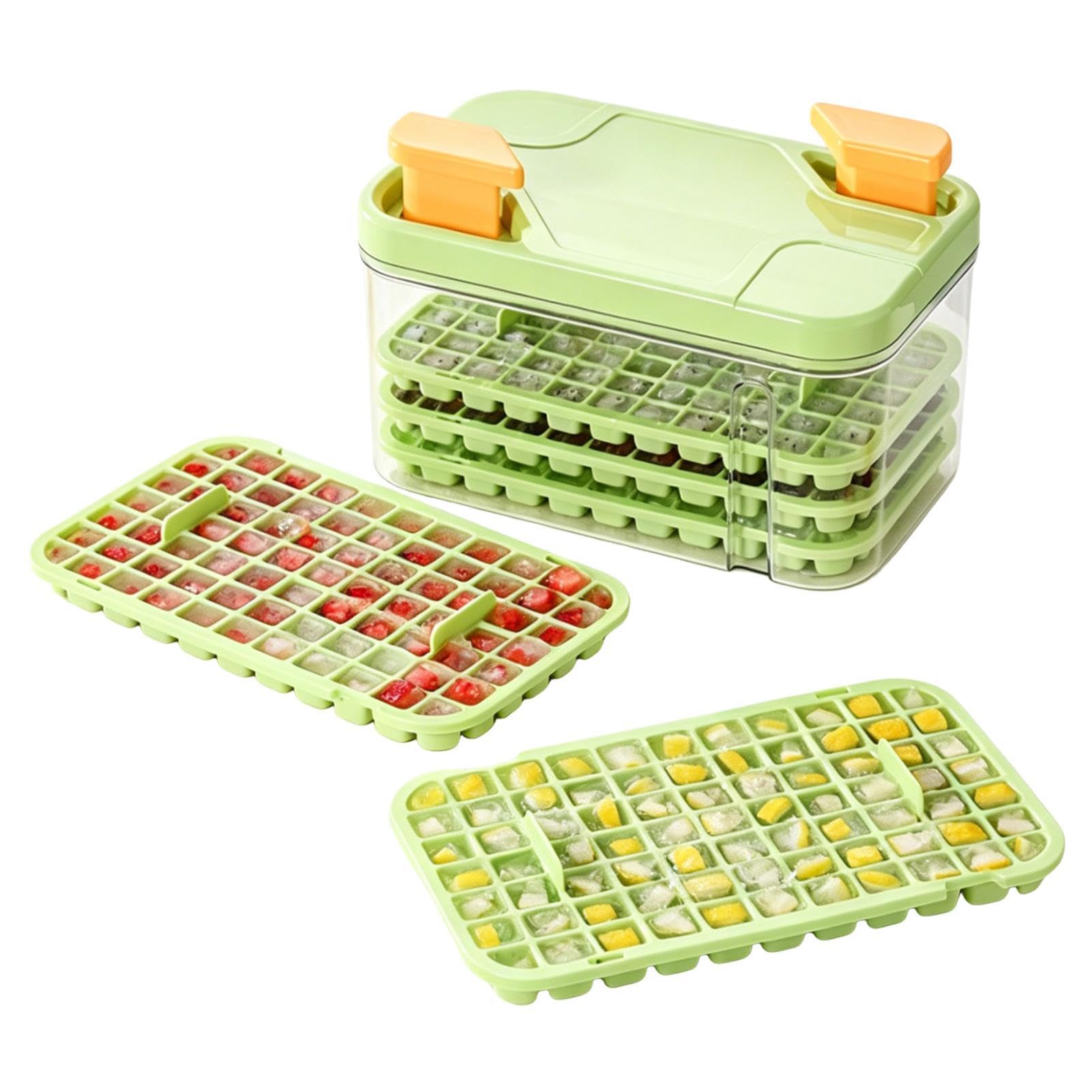 Cubitera Hielo 5 Piezas de Cubitera Apilable y Reutilizable con Contenedor | Moldes De Hielo Para Cóctel Con 77 Cavidades para congelador y cocina, enfriar bebidas, café, cóctel y whisky, y otras