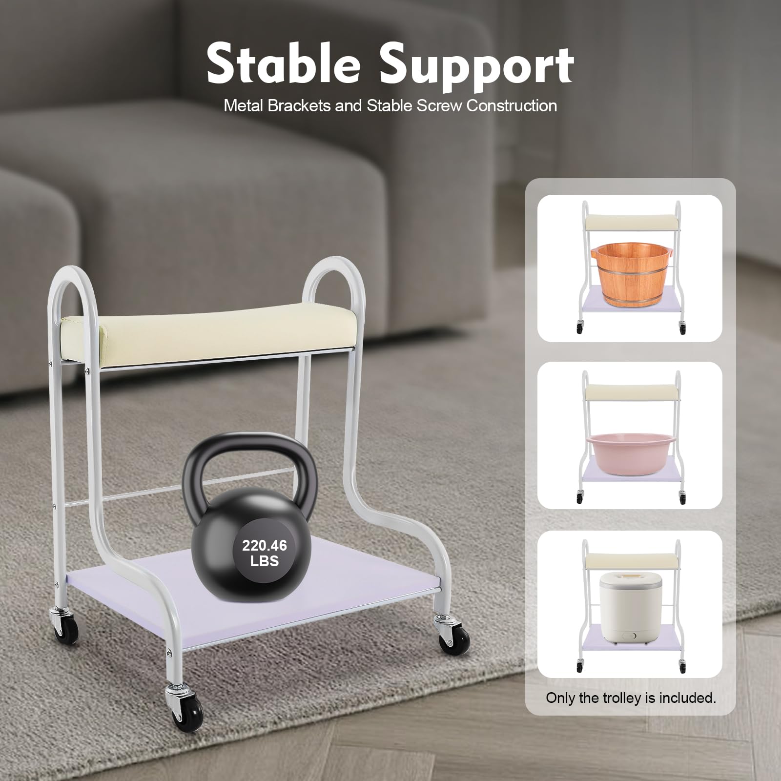 Reposa Pies Pedicura, Mesa de Manicura, Pedicure Spa Pedicura Taburete Para Pies Uñas Pie Trolley Baño Spa Portátil Pie Baño Carrito Para Pedicura Manicura Masaje Pie Baño Spa A1